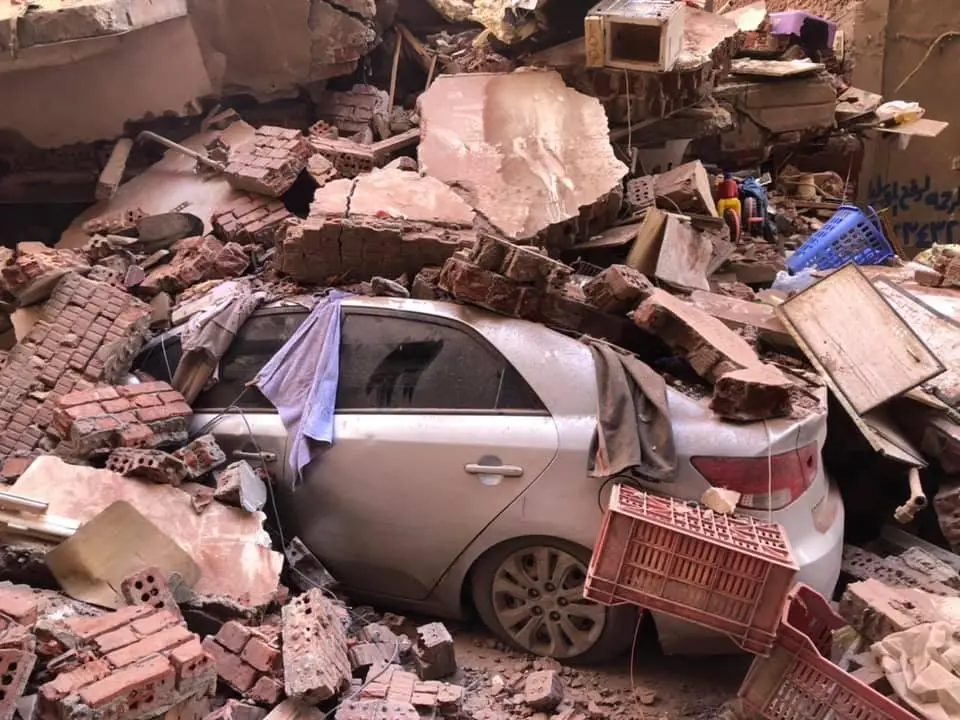 انهيار منزل من 4 طوابق بمنطقة ابو راضى بـ المحلة الكبرى